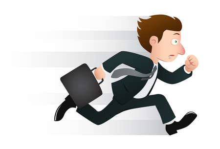 businessman running with his briefcaseのイラスト素材