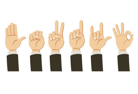 set of variety vector gestures icons のイラスト素材