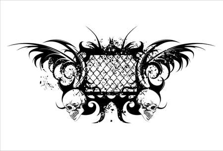 tribal tattoo with skullsのイラスト素材