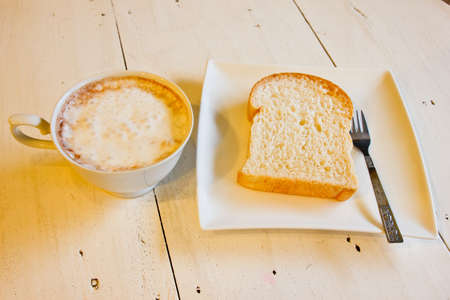 Coffee and breadの写真素材