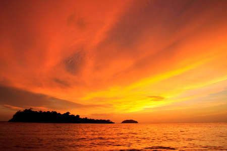 Sunset at Koh Chang Thailandの写真素材