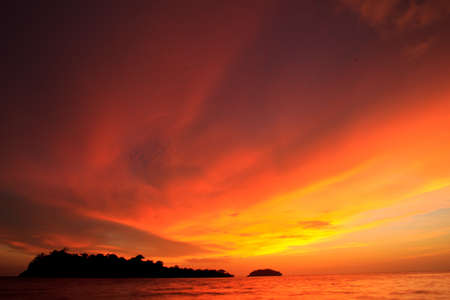 Sunset at Koh Chang Thailandの写真素材