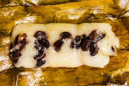 Sticky Rice and bananasの写真素材