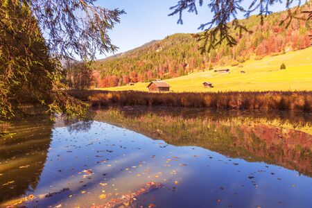 Geroldsee, near Garmisch Partenkirchen, Bayern, Germanyの写真素材