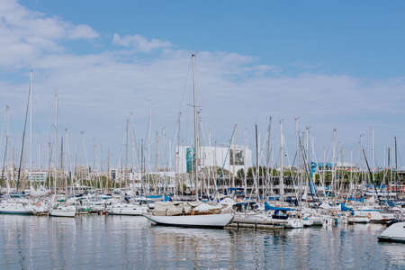old nautical port of barcelona in the summer