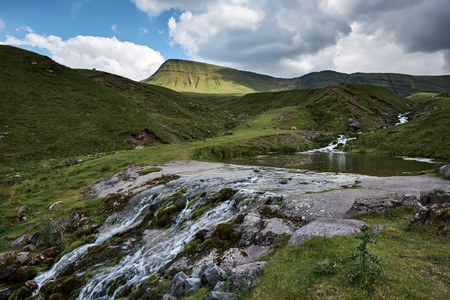 The path, Llyn y fan fach, the welsh lake in Brecon Beacons National Park