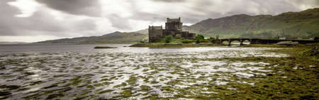 Panoramic of Eilean Donan Castle, Highlands, Scotlandのeditorial素材