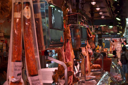 The Mercat de Sant Josep La Boqueria it's one of the most emblematic markets in Barcelona, Catalonia. Placed in the Ciutat Vella district is visited very year by tourists from all over the world. 5th of October 2017のeditorial素材