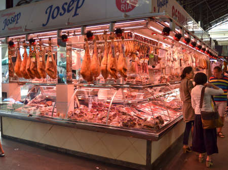 The Mercat de Sant Josep La Boqueria it's one of the most emblematic markets in Barcelona, Catalonia. Placed in the Ciutat Vella district is visited very year by tourists from all over the world. 5th of October 2017のeditorial素材