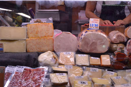 The Mercat de Sant Josep La Boqueria it's one of the most emblematic markets in Barcelona, Catalonia. Placed in the Ciutat Vella district is visited very year by tourists from all over the world. 5th of October 2017のeditorial素材