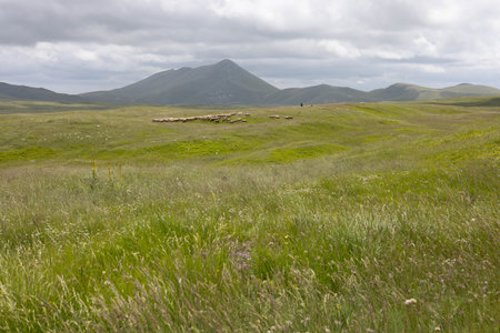 Campo Imperatore in Abruzzo, Italyの写真素材