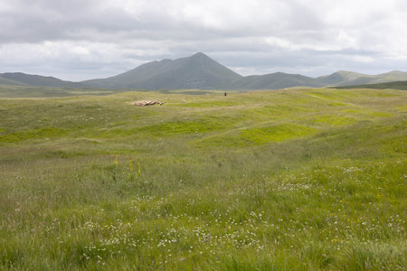 Campo Imperatore in Abruzzo, Italyの写真素材