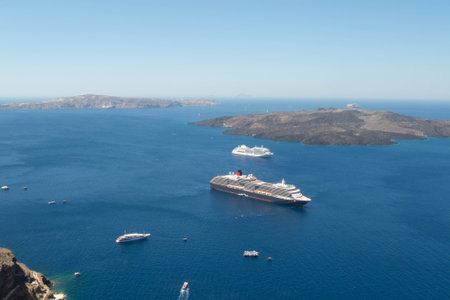 View of Santorini in Greeceの写真素材