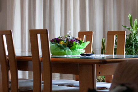 Flowers composition shot at home