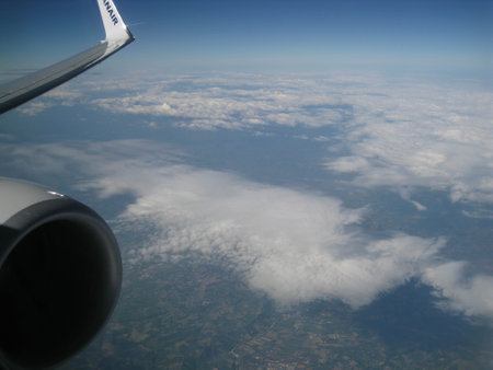 Landscape shot from an airplaneの写真素材