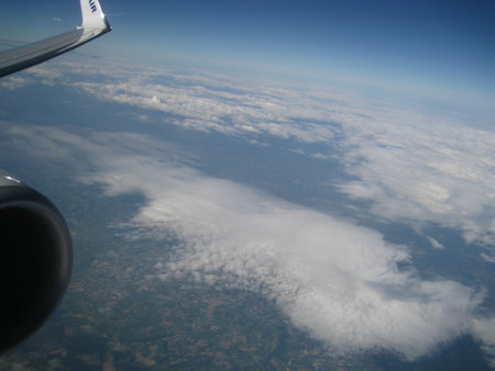 Landscape shot from an airplaneの写真素材