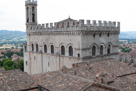 Castle in an Italian townのeditorial素材