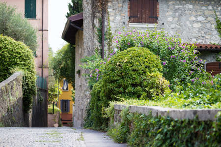 ancient Italian village - Lake Gardaの写真素材