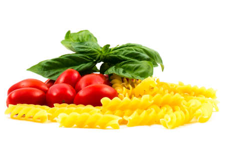 pasta, San Marzano tomatoes and basilの写真素材