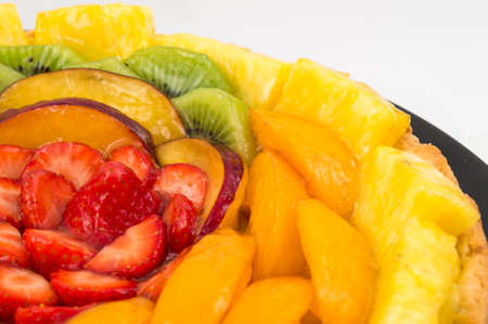 detail of a fruit tart handmade by an Italian pastry chefの写真素材