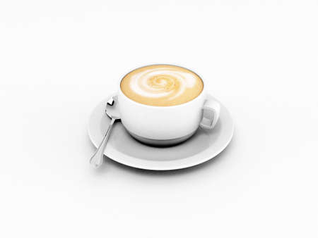 cappuccino isolated on white backgroundの写真素材