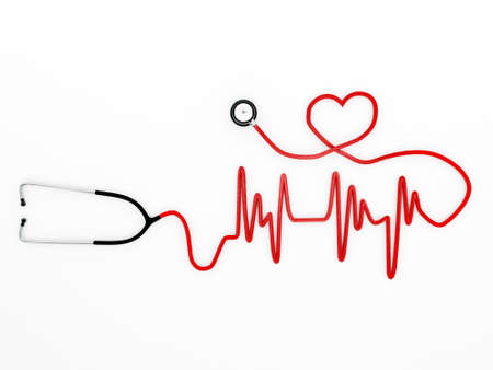 stethoscope shaped isolated on white backgroundの写真素材