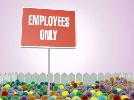 employees sing in kids playgroundの写真素材