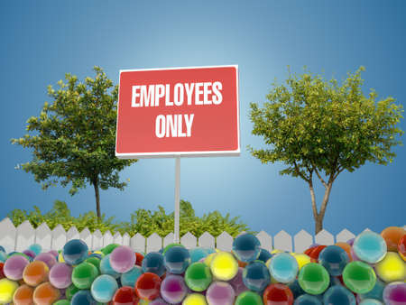 employees sing in kids playgroundの写真素材