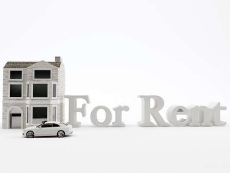 house for rent isolated on white backgroundの写真素材