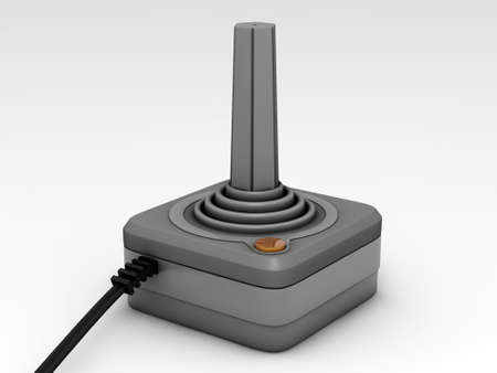 retro joystick isolated on white backgroundの写真素材