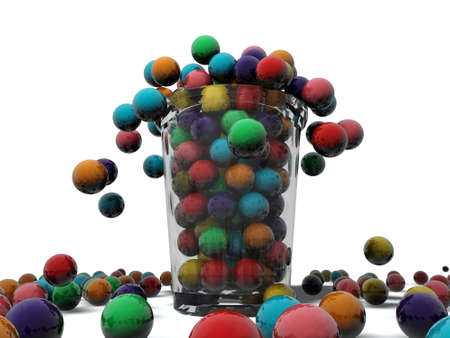 gumballs in a glassの写真素材