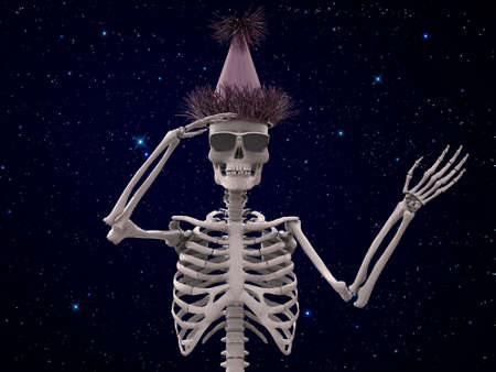 party skeleton looking for fun