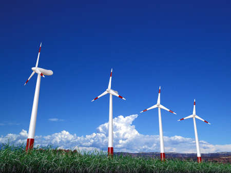 wind turbinesの写真素材