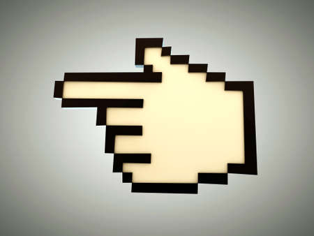 hand cursor isolated on gray backgroundの写真素材