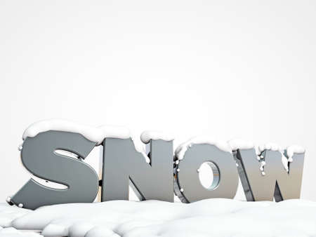 snow word under snow whiteの写真素材