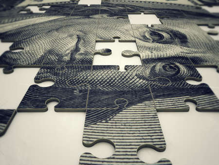 dollar puzzleの写真素材