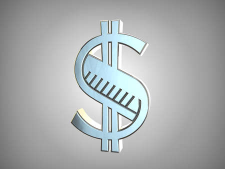 dollar symbol isolated on gray backgroundの写真素材
