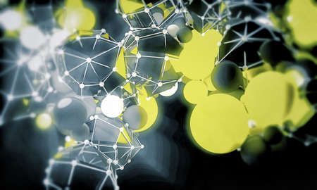 abstract shapes connected by metal jointsの写真素材