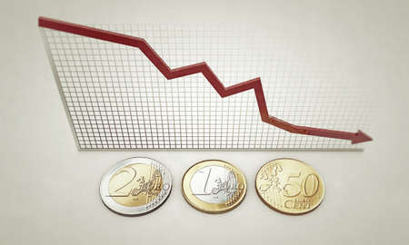 euro coins isolated on white background