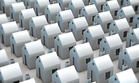 many houses isolated on white background