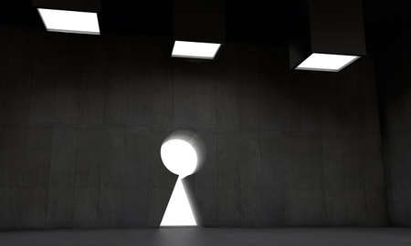 key gate in concrete structureの写真素材