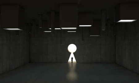 keygate with an adult man thinkingの写真素材