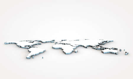 3d world map with extrude continents