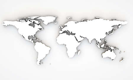 3d world map with extrude continents
