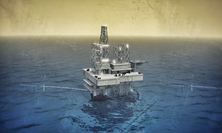 oil platform in the seaの写真素材