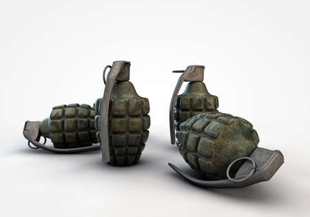 grenades isolated on white backgroundの写真素材