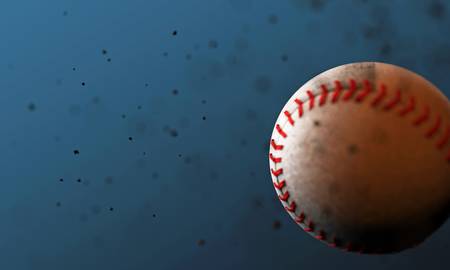 baseball ball isolated on blue background
