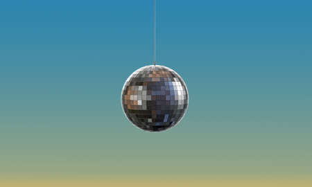 glitter ball isolated on blue background