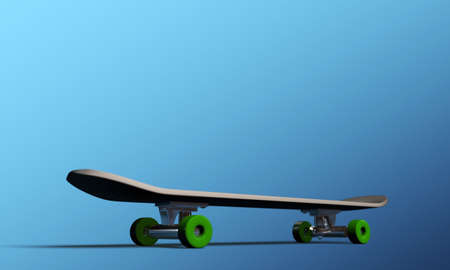 skateboard isolated on blue backgroundの写真素材