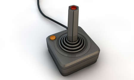 retro joystick isolated on white backgroundの写真素材